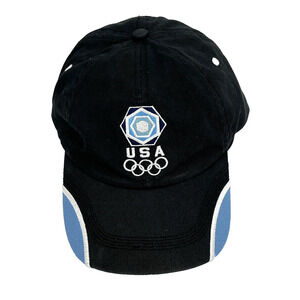 Team‎ USA Winter Olympics Hat Black & Blue Strapback Cap CorpLogoWare